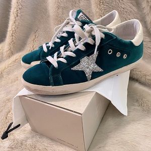Golden Goose DB Superstar Teal Velour sz 40 - worn but in great condition 🏆🦆